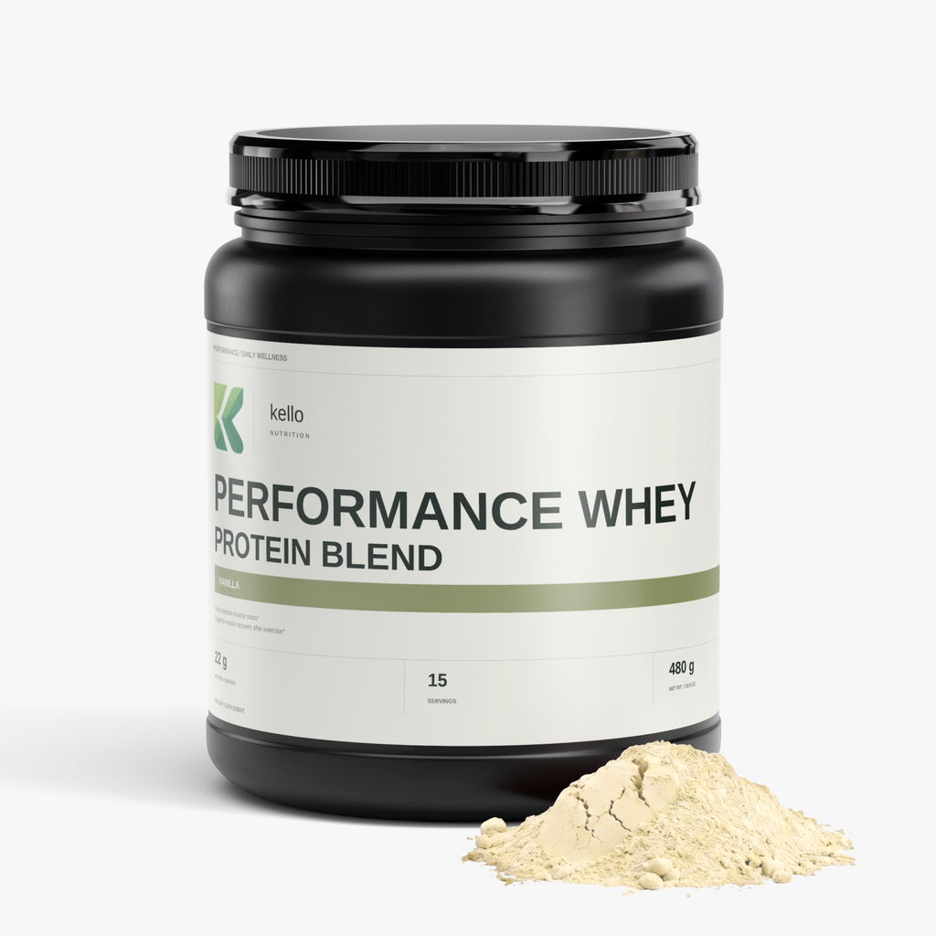 Performance Whey Protein Blend (Vanilla) supplement packaging alternate view