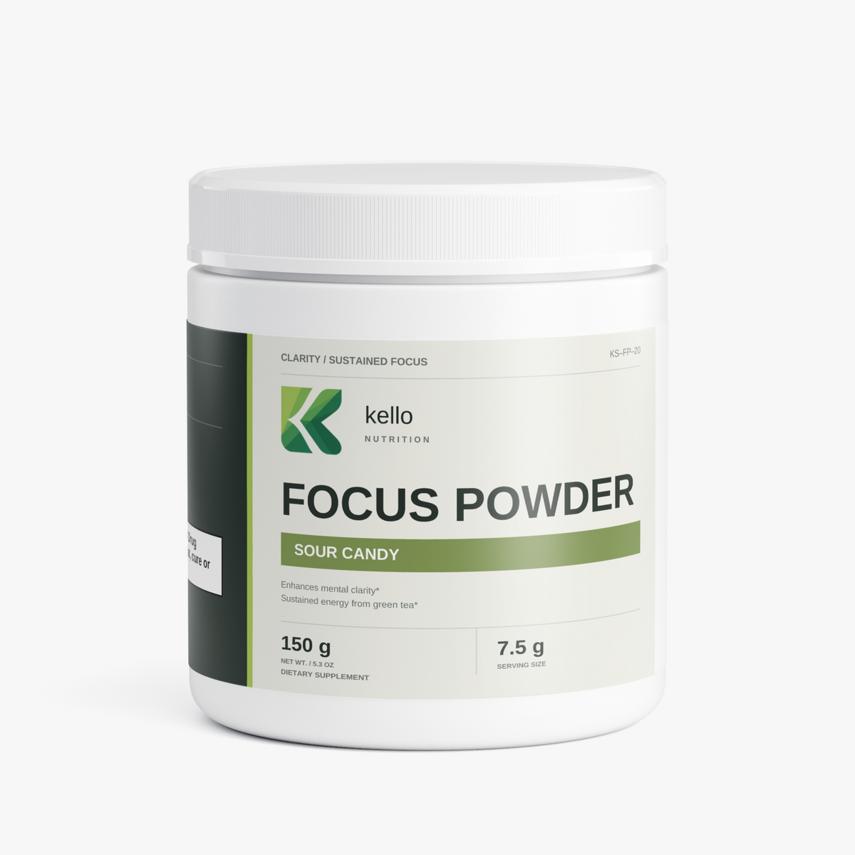 Kello Nutrition sour candy focus powder container front view