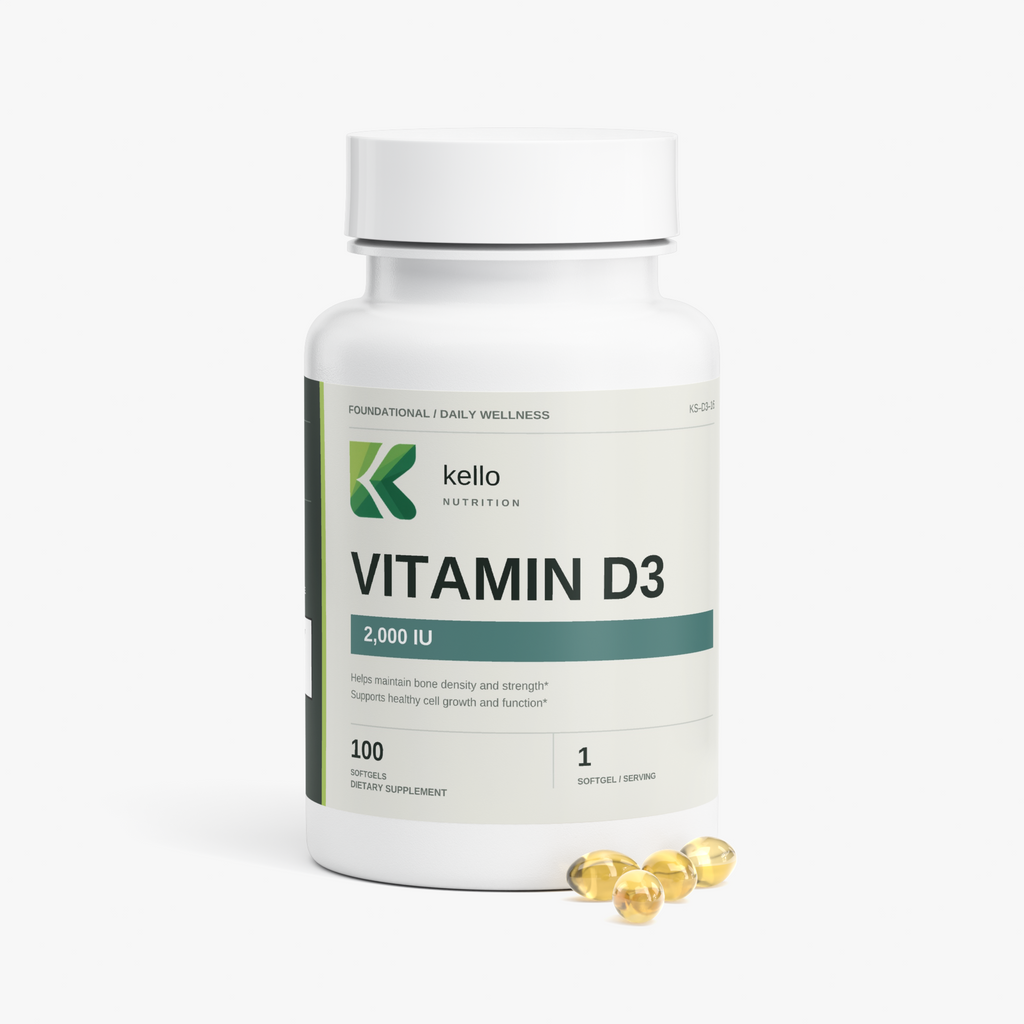 Vitamin D3 2,000 IU supplement packaging alternate view
