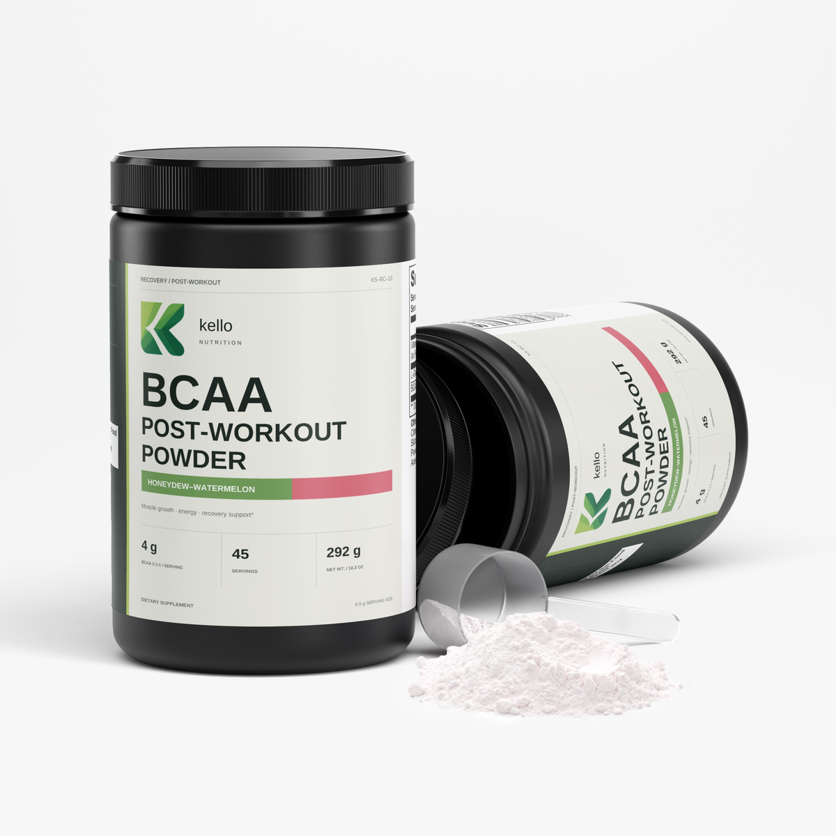 BCAA post-workout powder product packaging detail