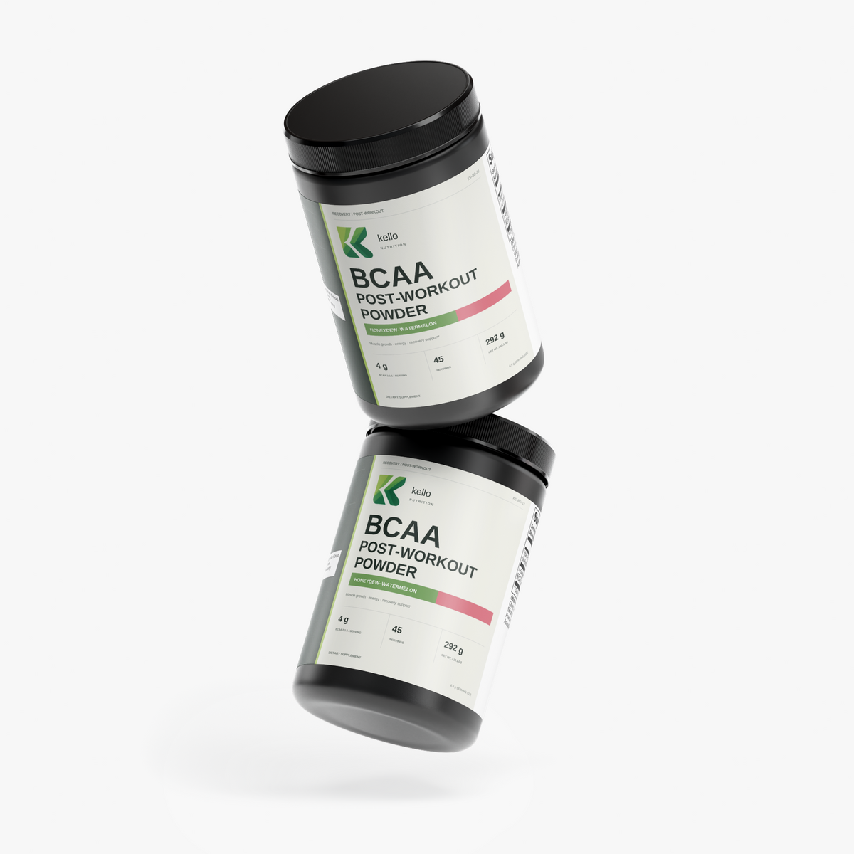 BCAA Post Workout Powder (Honeydew/Watermelon) supplement product presentation