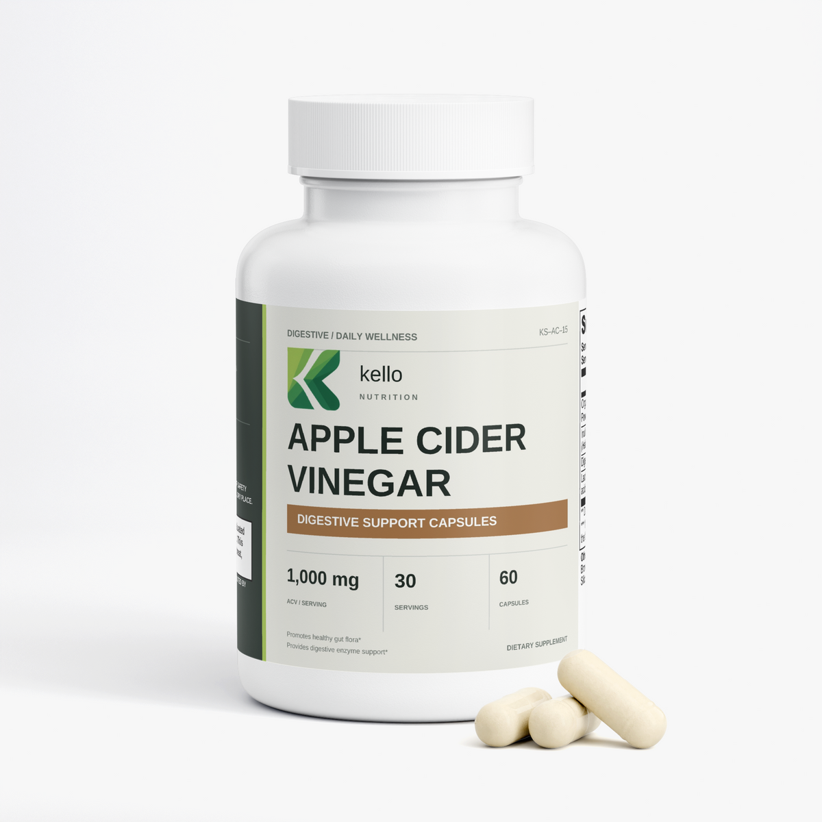 Apple Cider Vinegar Capsules supplement packaging alternate view