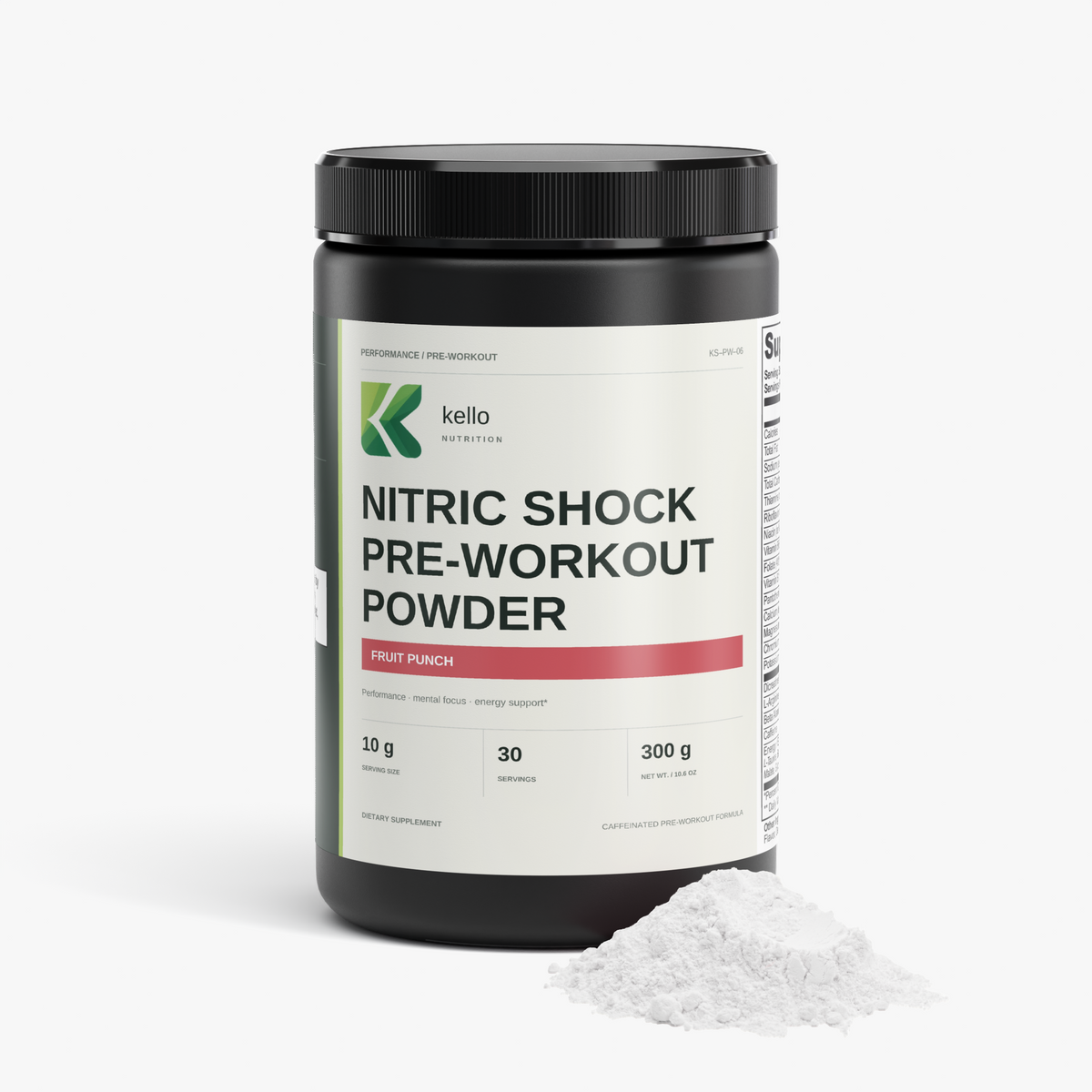 Nitric Shock Pre-Workout Powder (Fruit Punch) supplement packaging alternate view