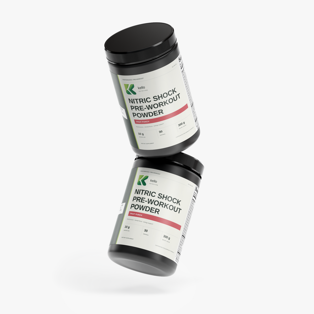 Nitric Shock Pre-Workout Powder (Fruit Punch) supplement product presentation